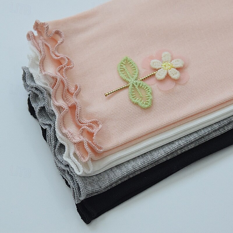 Girls' 3D Floral Pants Leggings Spring Fall Active Basic Kids 4 years+ Outdoor Casual Daily Regular Fit4