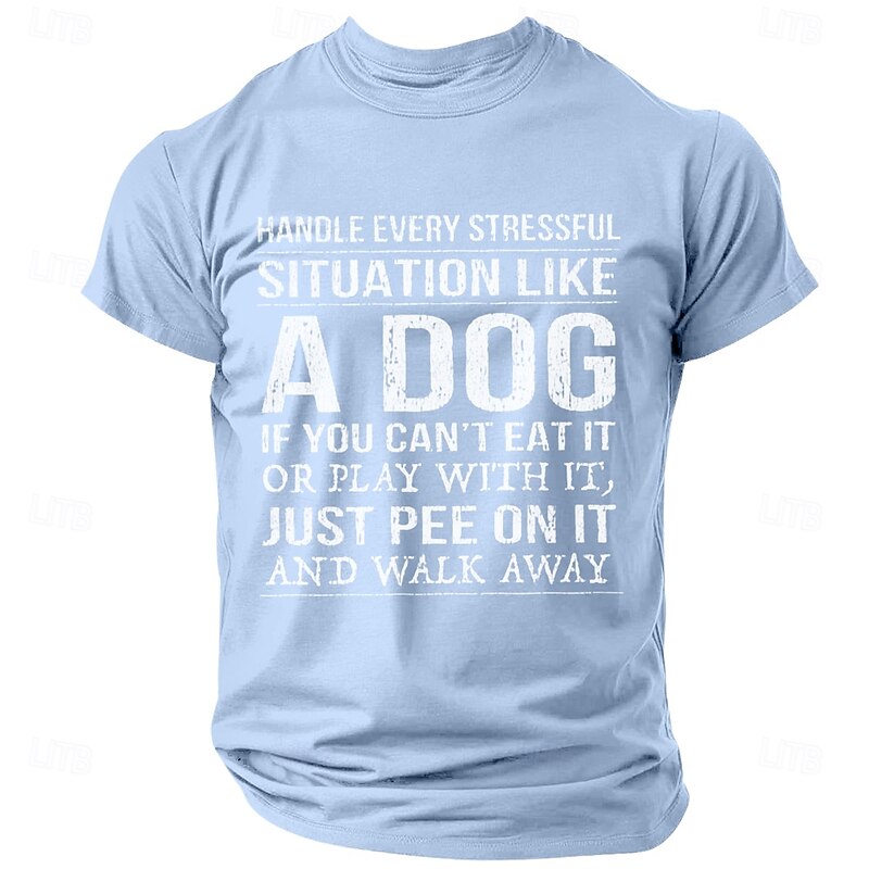 Men's Dog Letter Printed Funny T Shirt Tee Top 100% Cotton Short Sleeve Graphic Shirt Black Wine Dark Blue Comfortable Tee Street Sports Outdoor Fashion Designer Clothing3