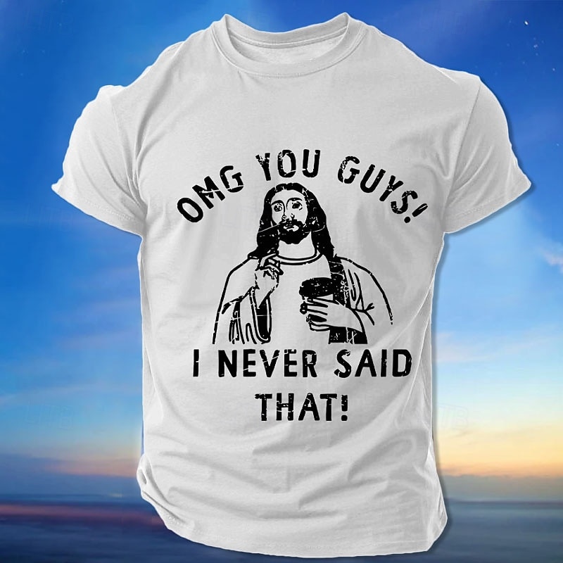 Men's Letter Printed Funny T Shirt Tee Top 100% Cotton Short Sleeve Graphic Shirt Black White Dark Blue Comfortable Tee Street Sports Outdoor Fashion Designer Clothing