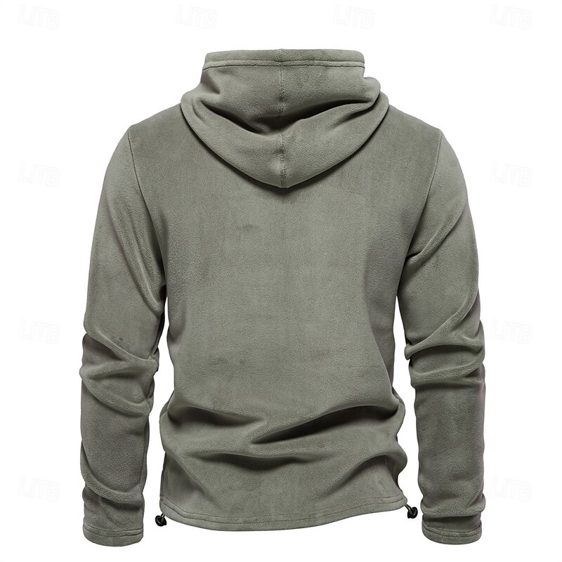 Men's Hoodie Plain Sports & Outdoor Casual Daily non-printing Active Cool Casual Spring &  Fall Autumn / Fall Clothing Apparel Hoodies Sweatshirts  Long Sleeve Navy Blue Green Khaki Dark Gray4