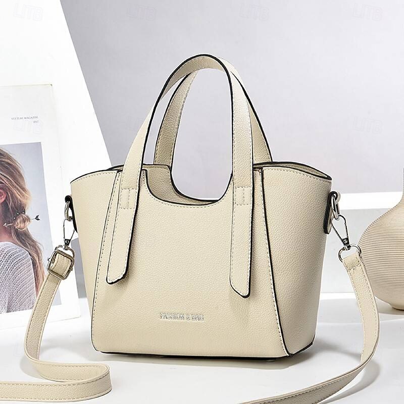 Women's Handbag PU Leather Casual Daily Durable Earth Yellow Black Ivory4