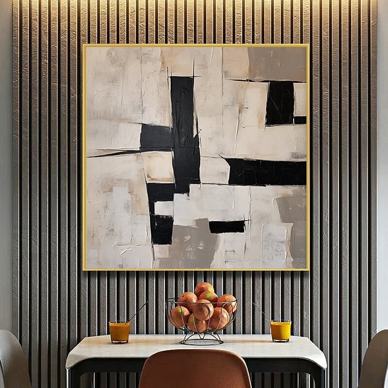 Palette Knife Abstract Painting Hand Painted Black And White Oil Painting Minimalist Wall Art Large Wall Art Textured Wall Art Painting (No Frame)3