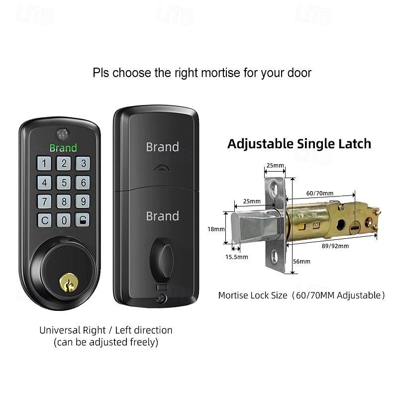 Password Lock Fully Automatic Electronic Lock Left and Right Wooden Door Lock Smart Door Lock4