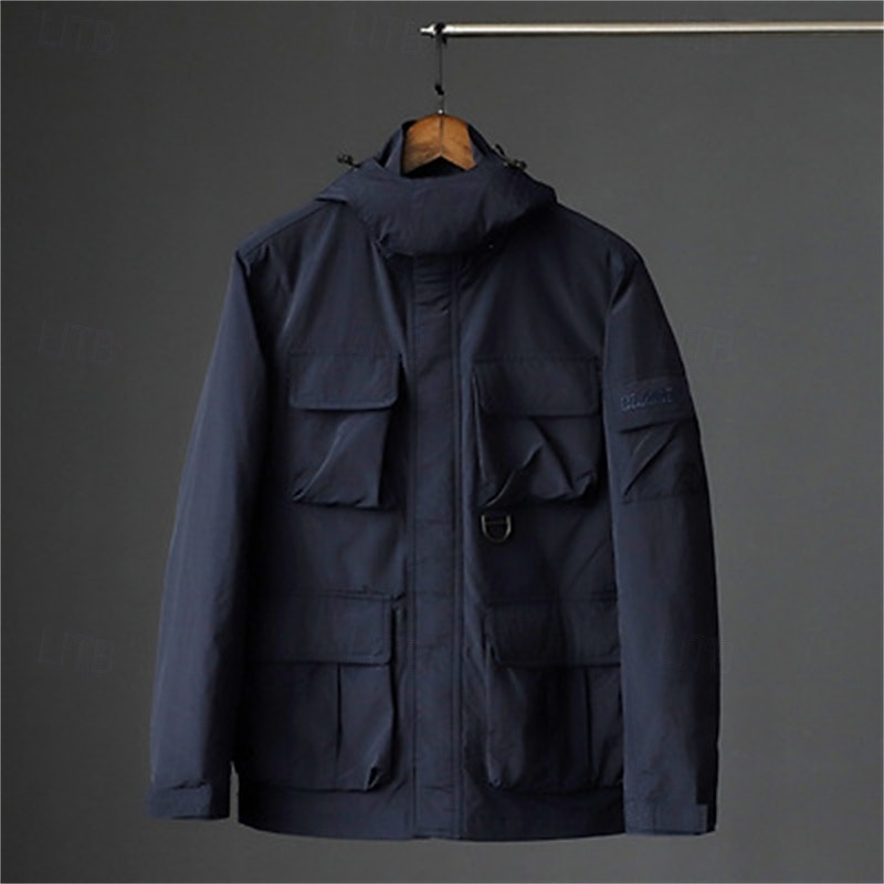 Men's Softshell Jacket Hiking Jacket Outdoor Windproof Water Resistant Lightweight Jacket Windbreaker Jacket Traveling Black Army Green Navy Blue Khaki3