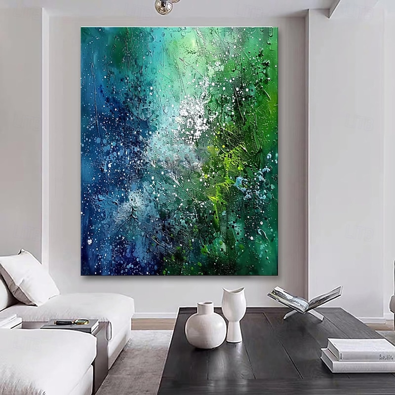 Handmade Oil Painting Canvas Wall Art Decoration Green Abstract Texture for Home Decor Rolled Frameless Unstretched Painting3