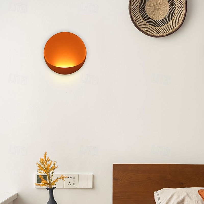 Modern Minimalist Round Aluminum LED Wall Sconce Lamp Indoor Modern Indoor Wall Lights Bedroom Metal Wall Light 110-240V 10W