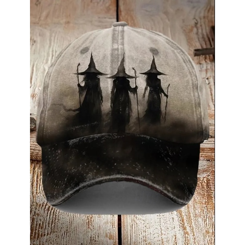 Men's Baseball Cap Sun Hat Trucker Hat khaki Polyester Adjustable Fashion Halloween Festival Graphic Ghost Pattern Casual / Daily