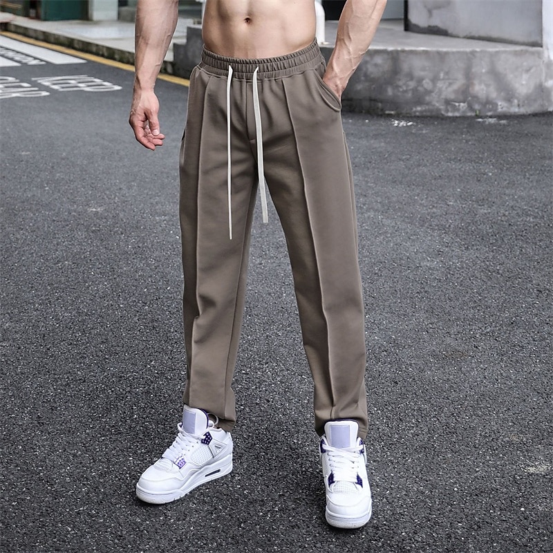 Men's Sweatpants Trousers Pocket Drawstring Elastic Waist Plain Comfort Sports Outdoor Daily Fashion Casual Black Dark Gray Micro-elastic4