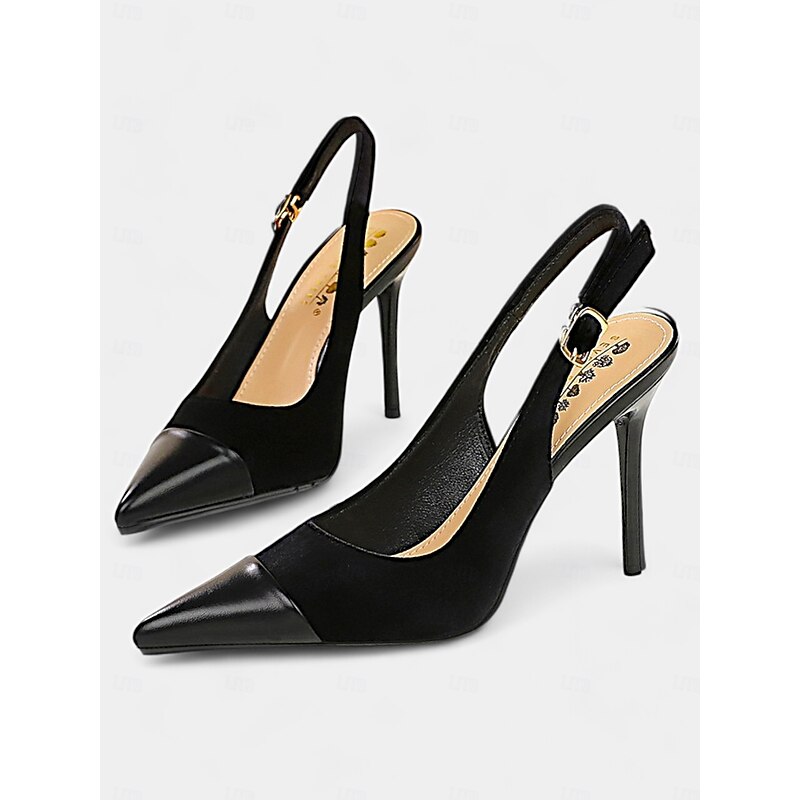 Elegant Women's Burgundy Pointed Toe Stiletto Slingback Heels – Chic and Sophisticated Shoes for Evening Wear, Parties, or Formal Events2