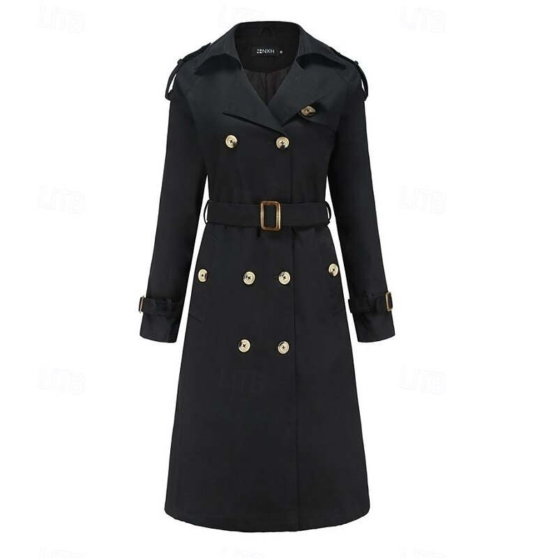 Women's Coat Street Daily Wear Vacation Fall Winter Regular Coat Regular Fit Warm Breathable Casual Jacket Long Sleeve non-printing Solid Color Adjustable Black Brown Khaki4