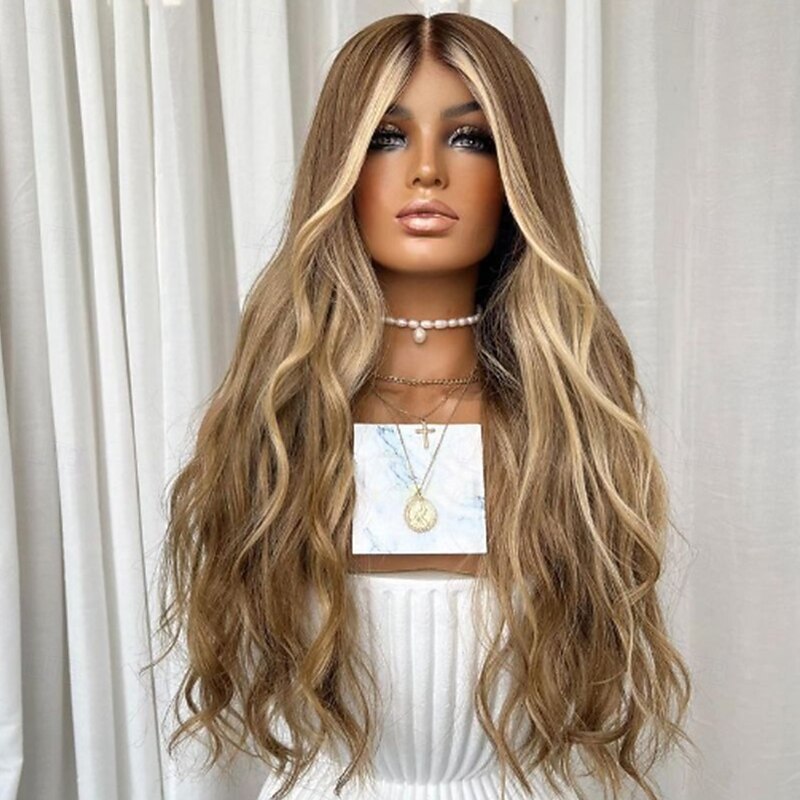 Unprocessed Virgin Hair 13x4 Lace Front Wig Free Part Brazilian Hair Wavy Multi-color Wig 130% 150% Density Highlighted / Balayage Hair 100% Virgin Glueless For Women Long Human Hair Lace Wig2