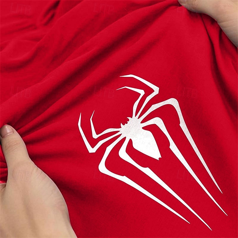 Men's Olive Green Spider-Man Logo Short Sleeve Graphic T-Shirt, Superhero Comic Book Fan Tee3