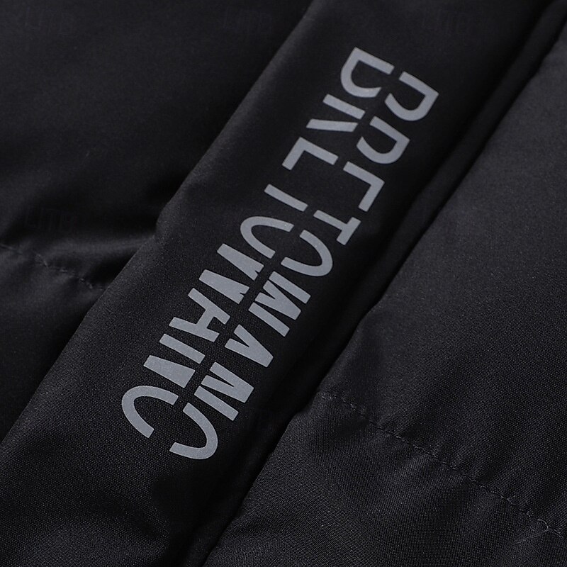 Men's Winter Jacket Puffer Jacket Padded Zipper Pocket Polyster Pocket Outdoor Date Casual Daily Regular Fashion Casual Thermal Warm Windproof Winter Plain Black Navy Blue Light Grey Puffer Jacket4