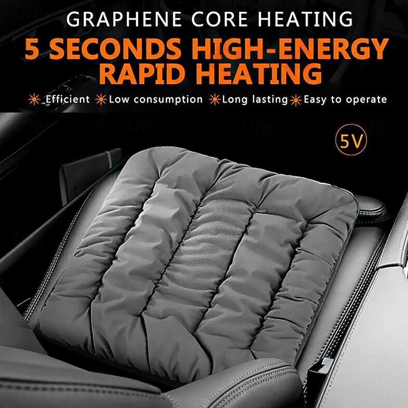 USB 5V Adjustable Temperature Electric Heating Pad Cushion Chair Car Pet Body Winter Warmer 3 Level Blanket