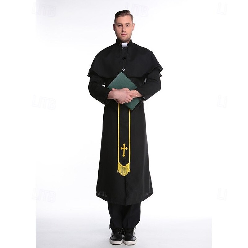 Nun Priest Halloween Cosplay Costume Couples' Costumes Couples Cosplay Clubwear Sexy Costume Adults' Men's Women's Carnival Masquerade Easy Halloween Costumes Dress Up3