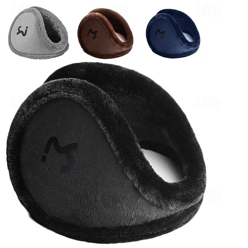Fluffy Soft Ear Muffs Unisex Behind the Head Adjustable Earmuffs Fleece Indoor Outdoor Comfy Ear Warmer