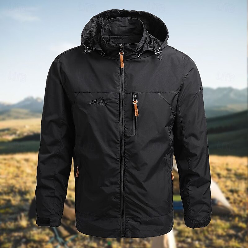 Men's Softshell Jacket Hiking Jacket Outdoor Windproof Water Resistant Hoodie Windbreaker Jacket Camping / Hiking / Caving Traveling Black Army Green Khaki Dark Blue Grey