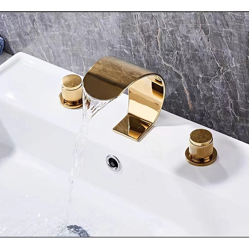 Bathroom Sink Faucet - Widespread Electroplated Widespread Single Handle Two HolesBath Taps2