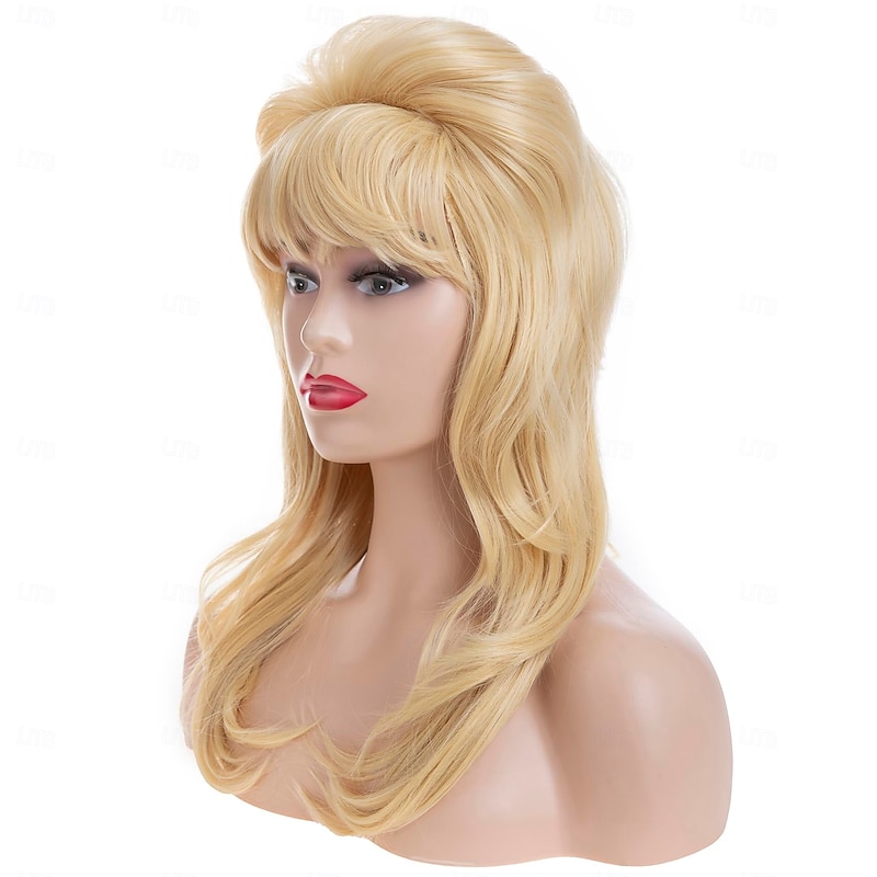 50s Beehive Wigs for Women Blonde Bouffant Big Synthetic Married Housewife Vintage Costume Cosplay Wig Halloween Wigs