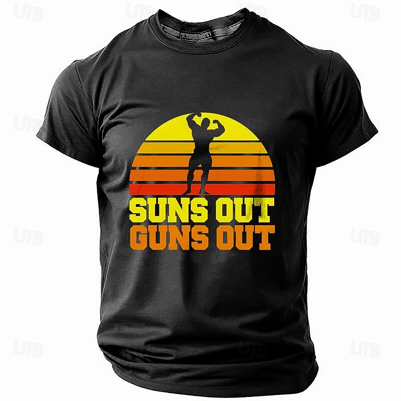 Men's Funny Slang T Shirt Short Sleeve T shirt 3D Print Crew Neck Shirt Retro Vintage Casual Street Style Sports Outdoor Holiday Going out Black Blue Green Spring & Summer Clothing Apparel S M L XL