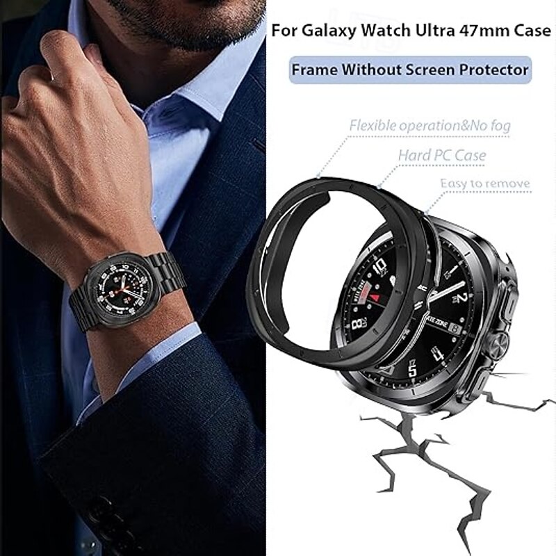 Watch Band for Samsung Galaxy Watch 7/6/5/4  40/44mm, Watch 5 Pro 45mm, Watch 6 Classic 43/47mm, Watch 4 Classic 42/46mm Watch Ultra 47mm Stainless Steel Replacement  Strap with Removal Tool2