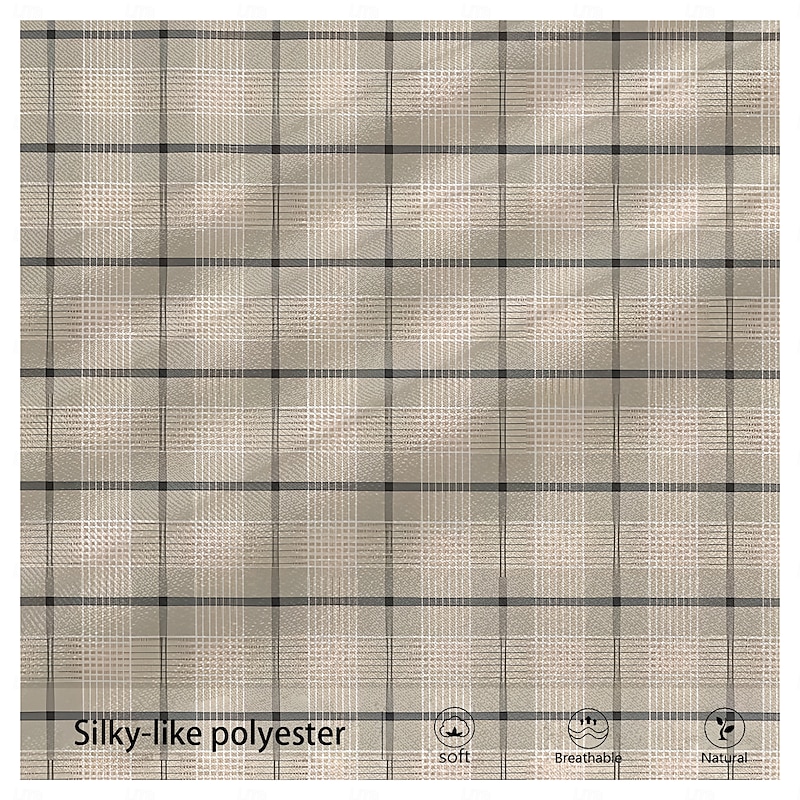 Men's Plaid Dress Pants Mid Waist Business Casual Formal Dailywear Pocket Summer Spring Fall Beige3