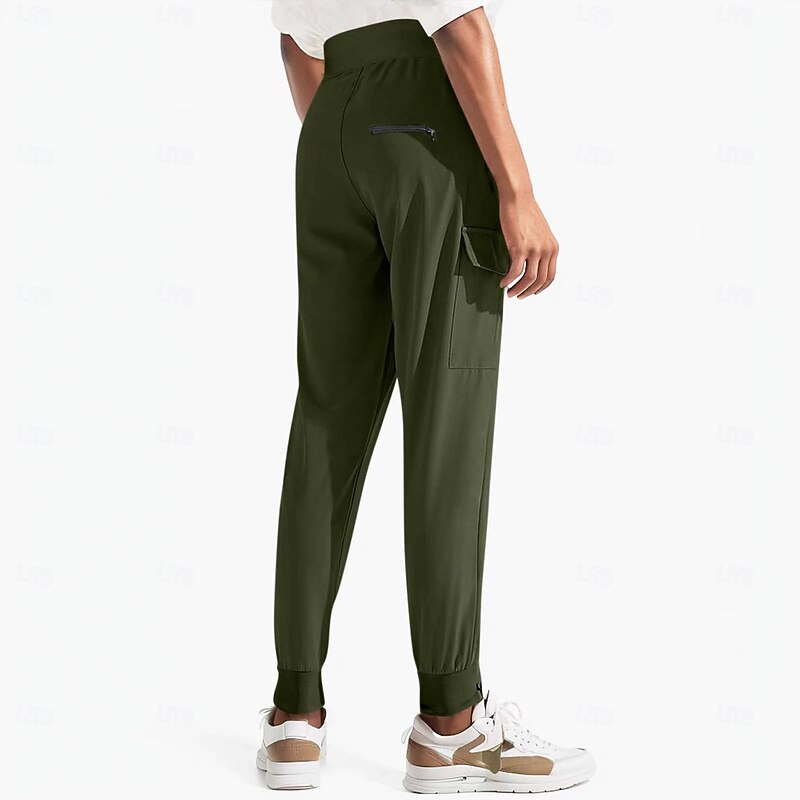 Women's Super Lightweight Cargo Joggers Casual Waterproof Workout Hiking Pants 4 Pockets3