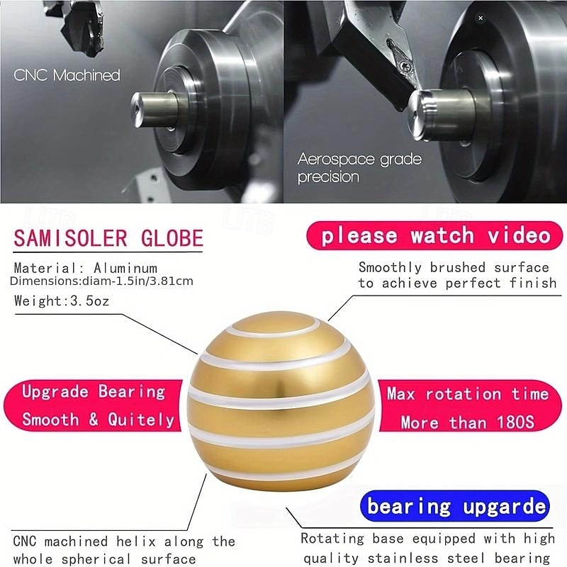 Kinetic Desk Toy Ball, 1.54'' Kinetic Desktop Spinning Toys, Optical Illusion Toys for Anxiety, ADHD, Birthday Gift for Dad, Mom, Son, Daughter3
