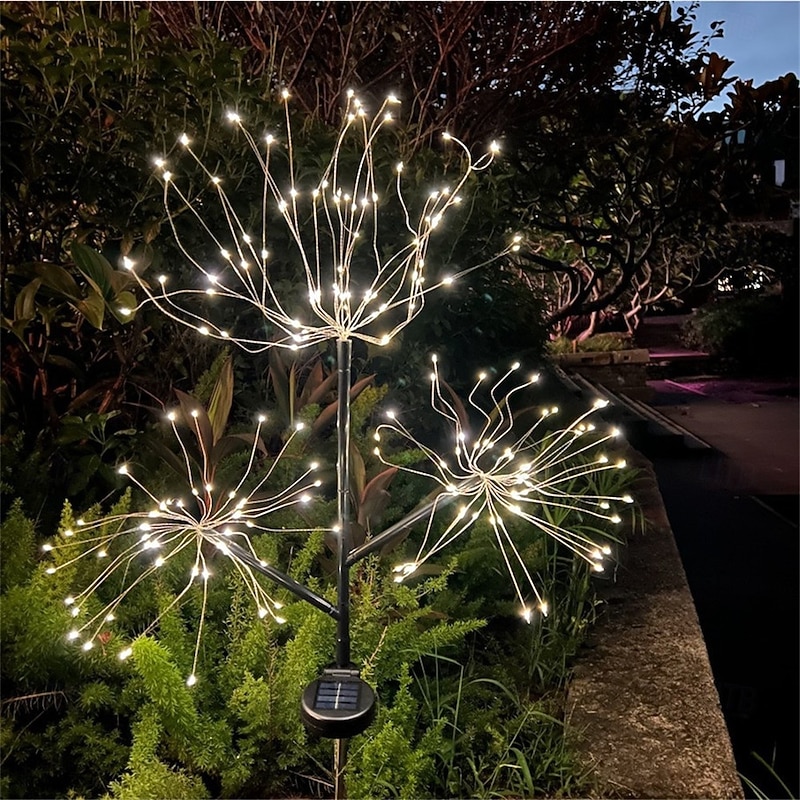 Solar Fireworks Light 3in1 Solar Ground Insertion Dandelion Light String Outdoor Waterproof Christmas Decorative Light 1/2pcs3