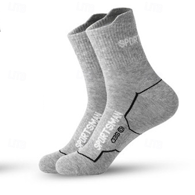 Men's Socks Bike Socks Sports Socks Athletic Socks Camping / Hiking Outdoor Exercise Cycling / Bike Bike / Cycling Warm Breathable Non-Skid 1 Pair Winter Letter & Number Cotton Black White Red3