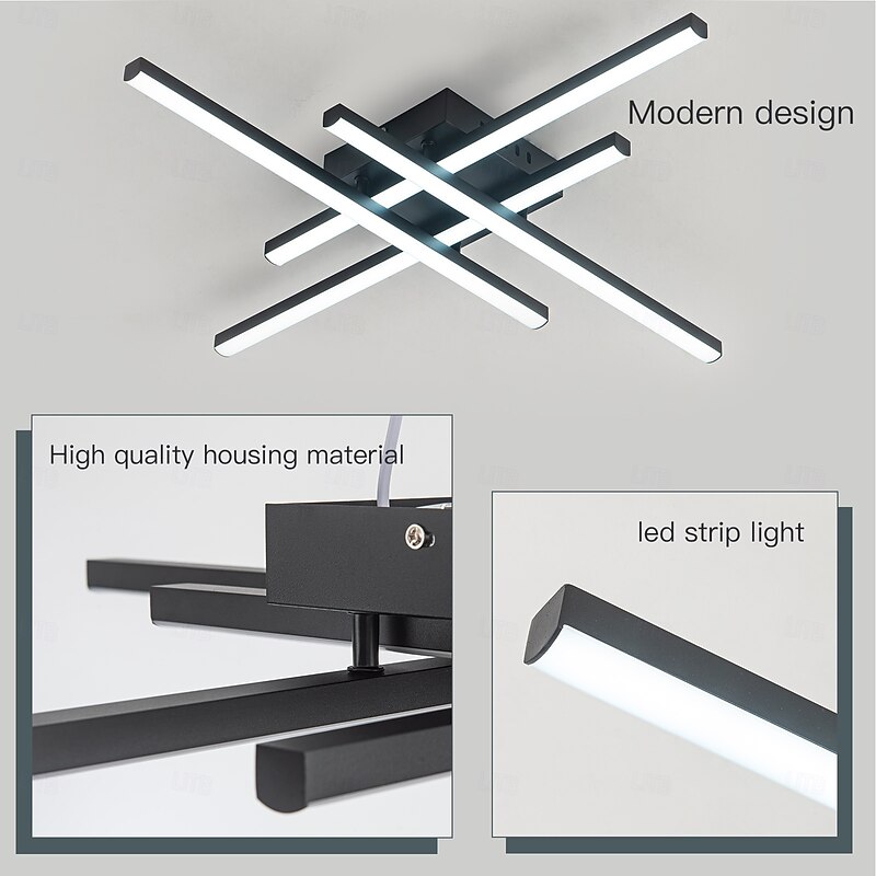 Modern Semi Flush Mount Ceiling Light Acrylic 4 Light LED Ceiling Lamp Nordic Sputnik Light Fixture for Living Room Dining Room Bedroom 110-240V4