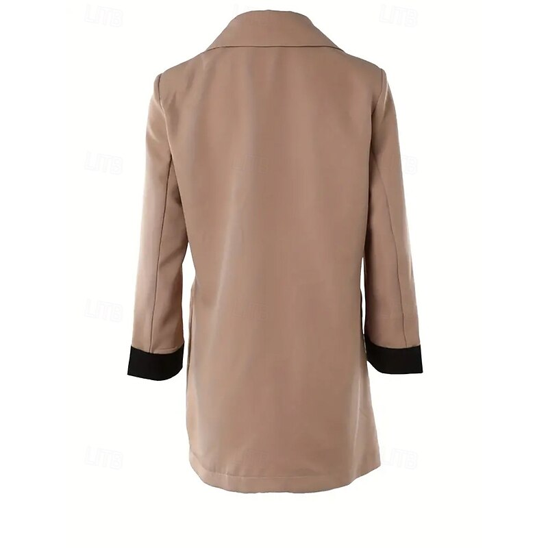 Women's Shrugs Long Sleeve V Neck Light Brown Spring Fall Winter2