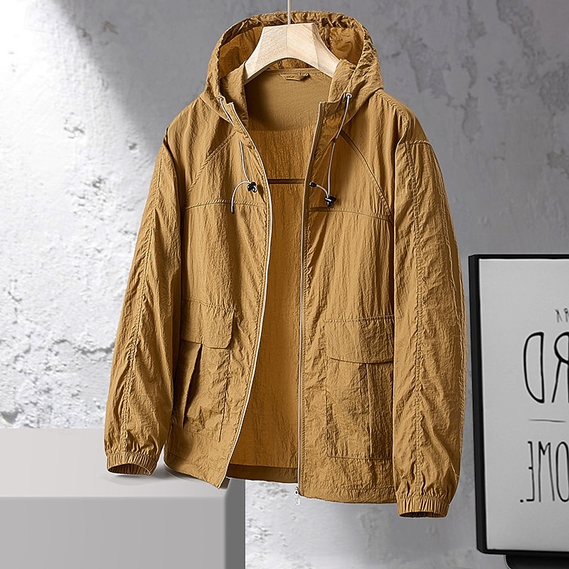 Men's Hiking Jacket Outdoor Sun Protection Breathable Lightweight Jacket Windbreaker Jacket Traveling Black Light Grey Coffee Light Blue