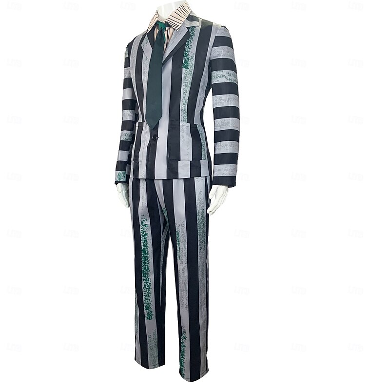 Beetlejuice Zombie Ghost Bride Lydia Deetz Couples Outfits Halloween Group Couples Costumes Adults' Men's Women's Scary Costume Party / Evening Masquerade Easy Carnival Costume4