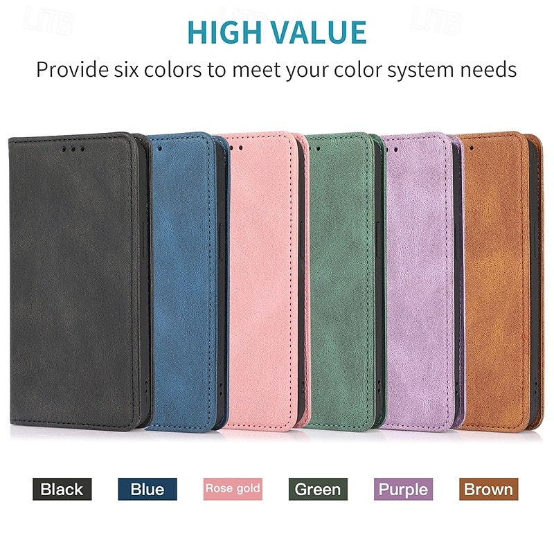 Phone Case For iPhone 17 Pro Max 17 Air 16 15 14 Pro Max Plus 13 12 11 Pro Max Mini Back Cover with Stand Holder Magnetic Card Slot Retro TPU PU Leather