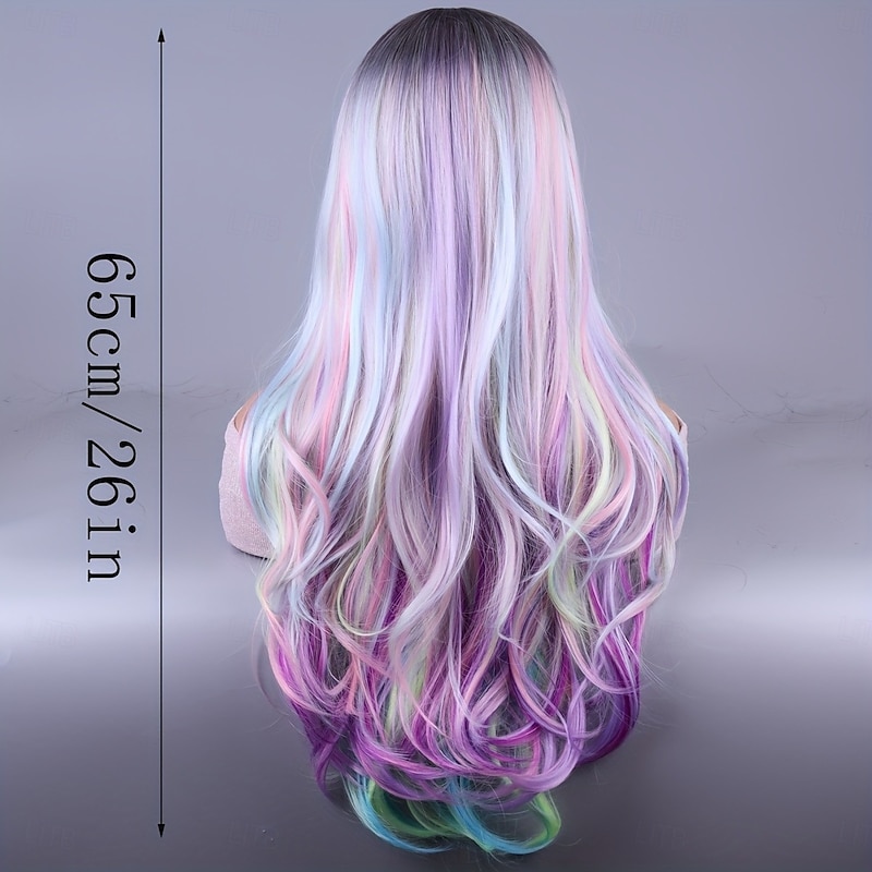 Long Wavy Coily Wig - Heat Resistant Rose Net Cap Natural Synthetic Curly Hair for Everyday Cosplay Sassy Theme Wig3