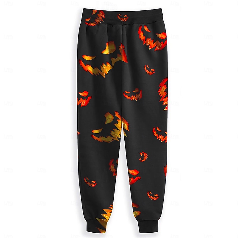 Halloween Men's Grimace Halloween Costumes Sweatpants Joggers Pants Trousers Mid Waist Drawstring Elastic Waist Horror Dark Party Evening Wear Holiday Pocket Spring Fall Winter 3D Print Black2
