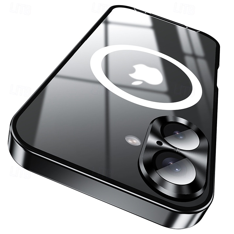 Phone Case For iPhone 16 15 14 Pro Max 13 Pro Max Magnetic Adsorption With Magsafe Camera Lens Protector Support Wireless Charging Shockproof Acrylic Aluminum Alloy3