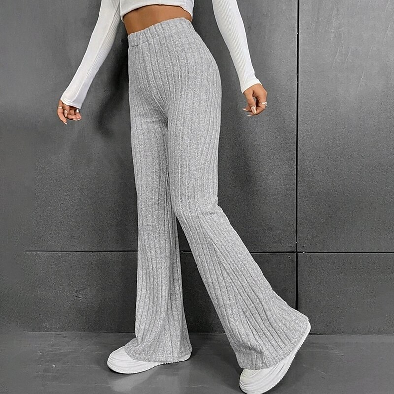 Women's Yoga Pants Yoga Leggings High Waist Pilates Gym Workout Workout Tights Solid Color Gray Spandex Fall Sports Activewear Stretchy Slim3