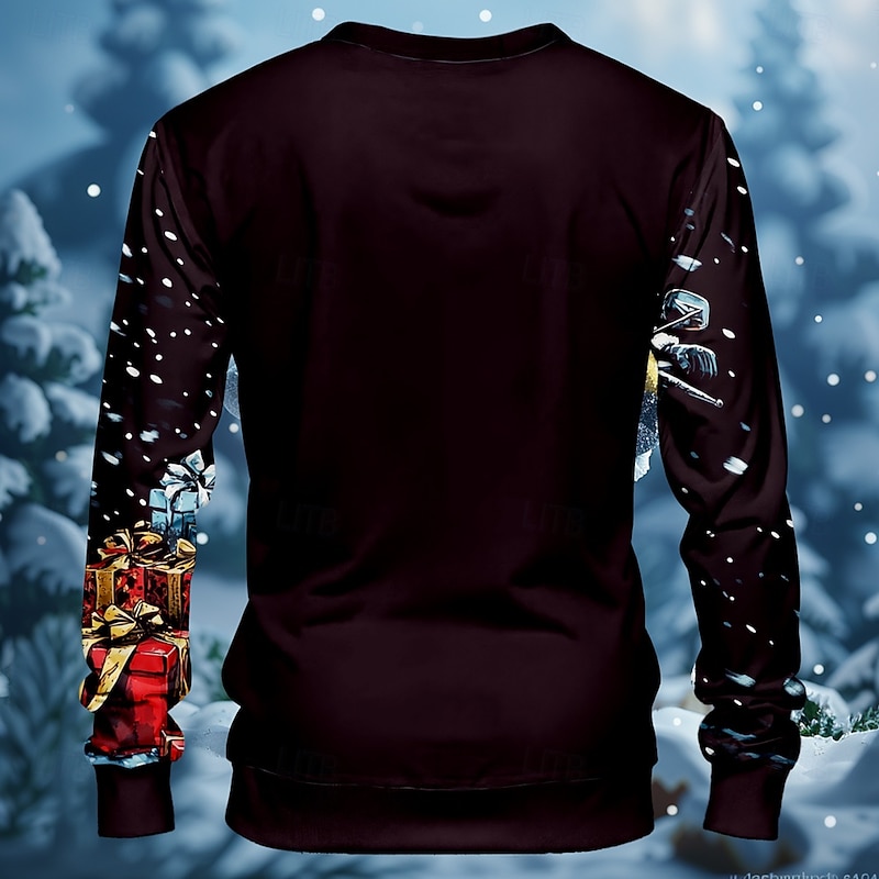 Christmas Men's Santa Claus Motorcycle Sweatshirts Sweatshirt Sweatshirt Long Sleeve Sweatshirt Crew Neck Cool Street Style 3D Printing Holiday Festival Crewneck Winter Spring &  Fall2