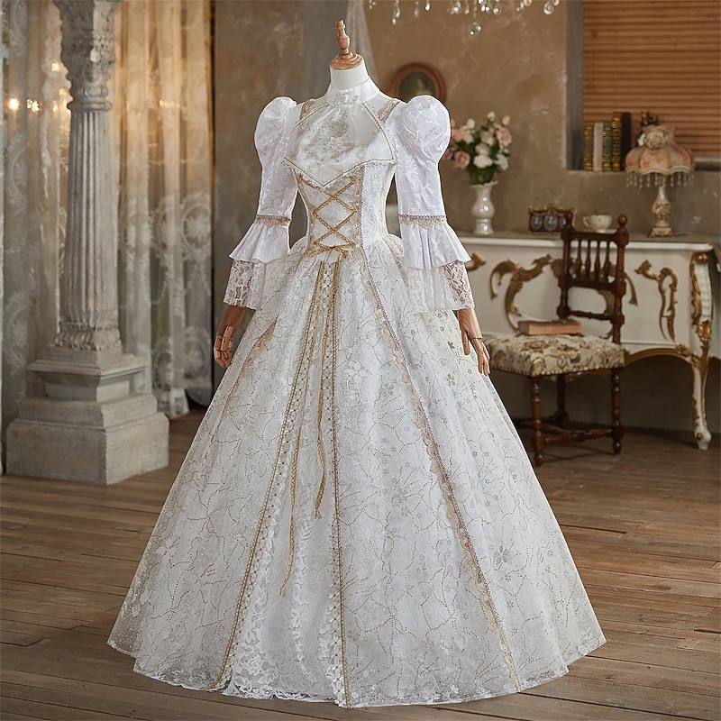 Gothic Rococo Victorian Dress Party Costume Prom Dress Princess Shakespeare Solid Color Ball Gown Fancy Dress Women's Royal Christmas Halloween Carnival Party Evening Party Masquerade Adults' Dress3
