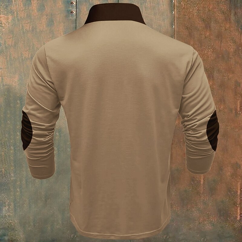 Men's Hunting Deer Sweatshirts Quarter Zip Sweatshirt Long Sleeve Sweatshirt Stand Collar Vintage Retro Western Cowboy 3D Printing Hunting Crewneck 3D Print Winter Spring &  Fall2