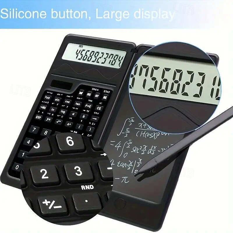 6 Inch Erasable Lcd Writing Pad Slim Scientific Calculator 10 Digit Folding Calculator Solar Battery Dual Power Math Physics Geometry Scientific Calculator3