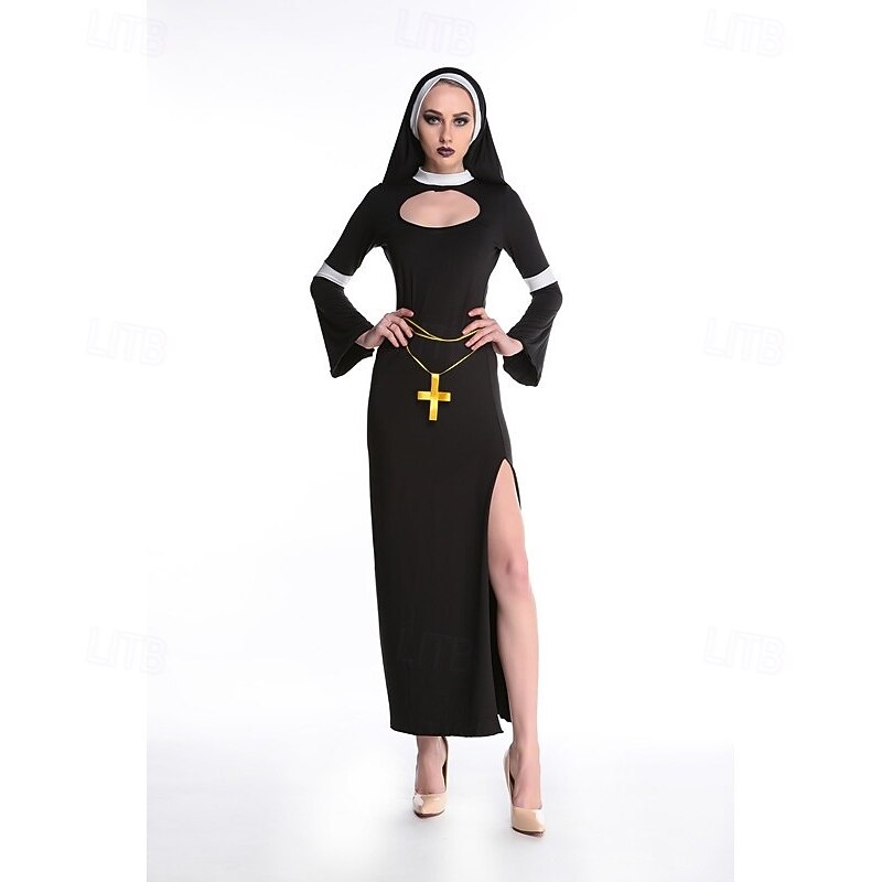 Nun Halloween Cosplay Costume Cosplay Sexy Costume Adults' Women's Halloween Carnival Easy Halloween Costumes Dress Up