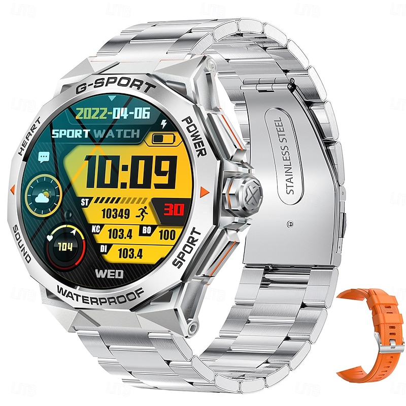 IMOSI 1.43AMOLED HD Bluetooth Call Smart Watch Men Pedometer Heart Rate Outdoor Sports Fitness IP68 Life Waterproof Steel Smartwatch for Android IOS2