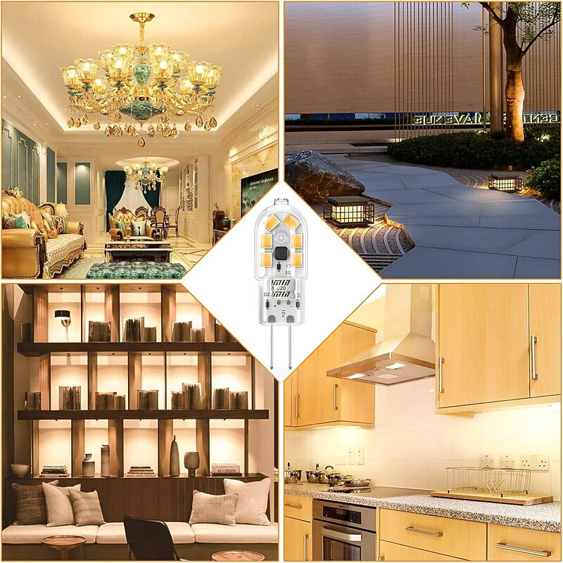 G4 Bi Pin LED Bulb 1.5W AC/DC12V Non Dimmable Halogen Bulb Replacement 20W White Warm White 5/10Pcs4