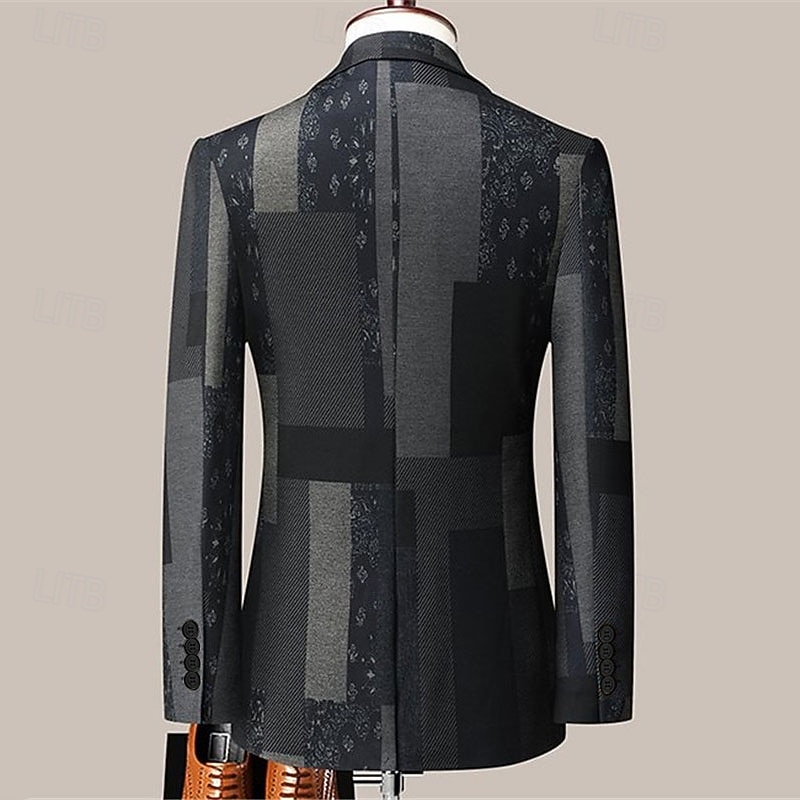 Men's Floral Color Block Long Sleeve Turndown Fashion Streetwear Business Work Wear to work Going out Buttons Print4