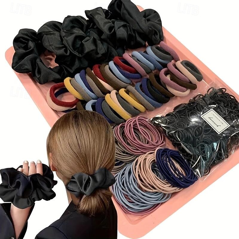 Large Intestine Hair Accessories Set - Versatile Hair Ties, Simple Hair Ropes, and Hair Circle Combinations for Stylish Hairdos - Perfect for Any Hair Type and Occasion2
