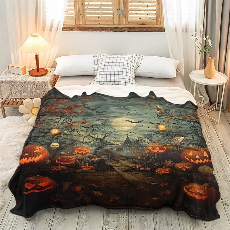 Halloween Blanket Ultra Soft and Warm Decorative Throw Perfect for Enhancing Festive Atmosphere in Your Home2