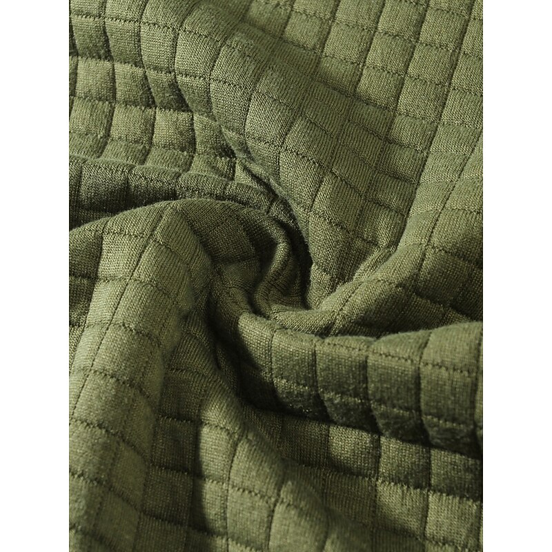 Men's Waffle T-shirt T Shirt Long Sleeve Crewneck Winter Spring &  Fall Solid Color Traditional / Vintage Crewneck Outdoor Home Sports & Outdoor Army Green Dark Grey Black Top Tee for Men4